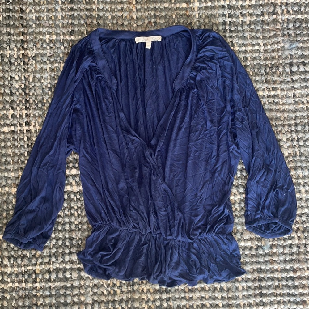 Deep V-neck Blouse